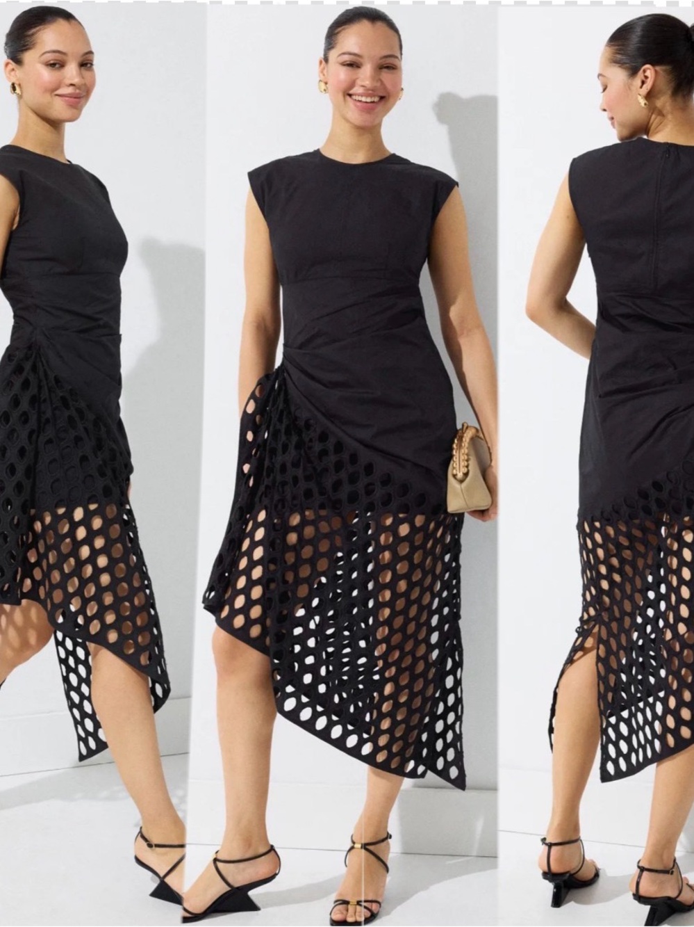 Diotima Notting Dress black
Eyelet Overlay Midi dress size Small